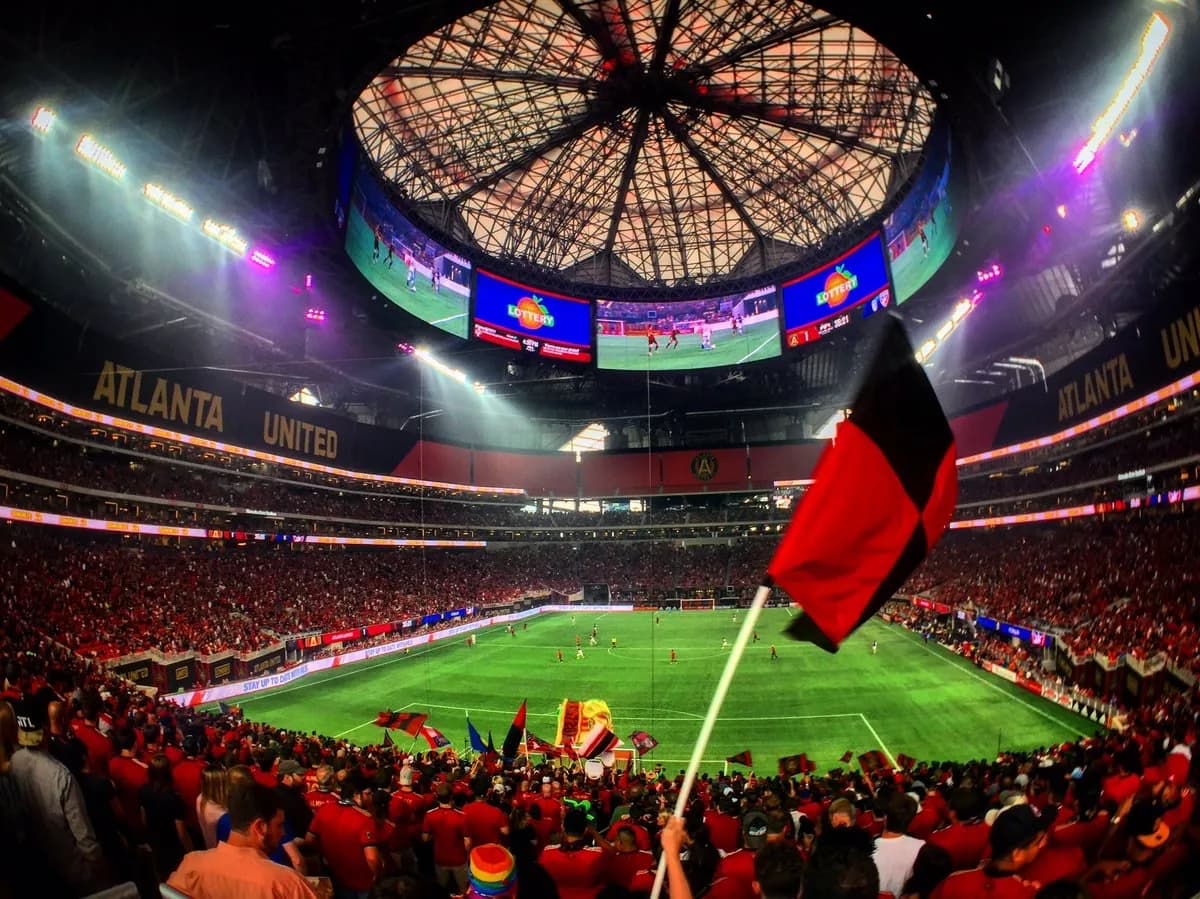 Atlanta United supporters at a community match